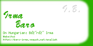 irma baro business card